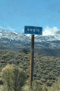 Sign saying 'Begin'