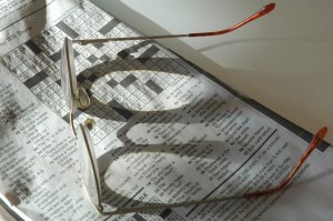 Glasses and crossword